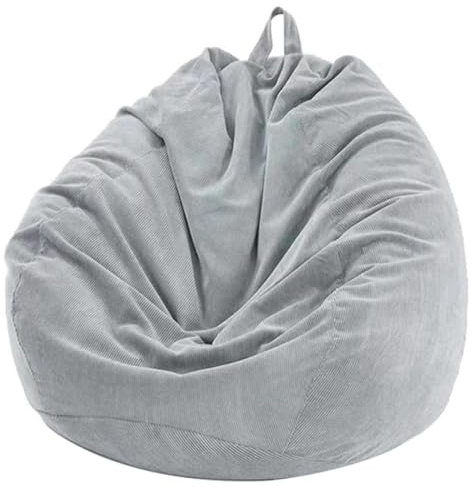 Highdi Sitzsack für Erwachsene, nur Bezug (Keine Füllung), Gaming Sitzsäcke XL Giant Grey Bean Bag Chair für Outdoor Living Room Decor (100 x 120 cm)