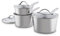 GF900260 Good Food in Partnership with Tower 3 Piece Saucepan Set with 16cm, 18cm & 20cm Saucepans with Steam Release Tempered Glass Lids, Induction Compatible, Stainless Steel