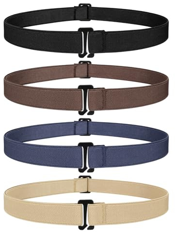 JasGood Ceinture invisible pour femme, ceinture élastique avec boucle plate en plastique, réglable pour jeans et pantalons, XS-L:Taillengröße 60-100cm