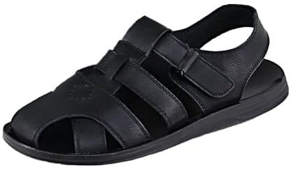 MGGMOKAY Sandalias para Hombre con Puntera Cerrada Sandalias De Verano para Exterior Zapatos de Cuero