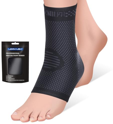Cavigliera Ortopedica, Tutore Cavigliera Sportiva per Distorsione, Caviglie Deboli, Fascite Plantare, Tendinite Di Achille e Artrite, Elastica Supporto Cavigliera Ortopedica per Donna/Uomo, Nero, L