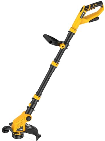 Houselife Cordless Weed Trimmer Compatible with Dewalt 20V Max Battery (No Battery) Lightweight Weed Eater & Weed Wacker with Auto Line Feed, 12 Cordless String Trimmer//Weedeaters for Lawn Garden