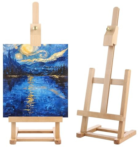 Oungy 2Pack Table Top Easel, 43cm H Small Tabletop Easels Wooden Easel Stand Adjustable Desk Easels for Art, Painting, Display
