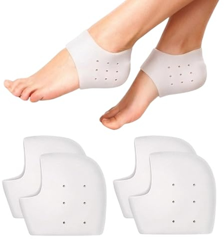 2 Pairs Silicone Heel Protectors, Gel Heel Cups Heel Sleeves for Heel Comfort, Blister Protection Heel Sleeve Support for Men Women, Soft Cushion for Dry Heels Heel Discomfort