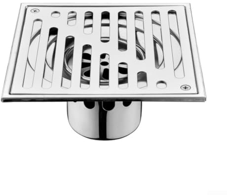 Rostfritt stål golvbrunn kvadratisk med sil luktstängning snabb dränering för dusch badrum kök garage gård terrass enkel rengöring 110 x 110 mm eller 150 x 150 mm silver (150 x 150 mm)