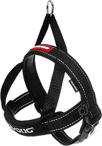 EzyDog Quick Fit Dog Harness – No Pull Harness for Training, Everyday Walking, and Easy Control - Adjustable Fit, Reflective, and Padded (Medium, Black)