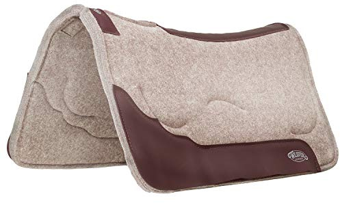 Weaver Leather Contoured Layered Felt Saddle Pad with Gel Insert Tan, 31 x 32