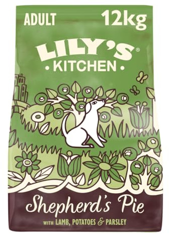 Lily’s Kitchen Fabriqué à partir d’ingrédients naturels Adulte Aliments secs pour chiens Hachis parmentier à l’agneau Équilibré Recette sac de 12kg