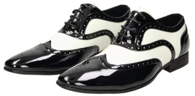 Smokies Lackschuhe ZWEIFARBIG George klassischer Schnürer Herrenschuh Smokingschuhe, (41 EU George Schwarz/weiß)