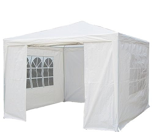 Oypla 3m x 3m White Waterproof Garden Gazebo Marquee Awning Tent