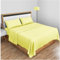 Bügelfreies Perkal-Bettlaken, King-Size, Polycotton, knitterfrei, Hotelqualität, Luxus-Bettwäsche, einfarbig, flach, Gelb