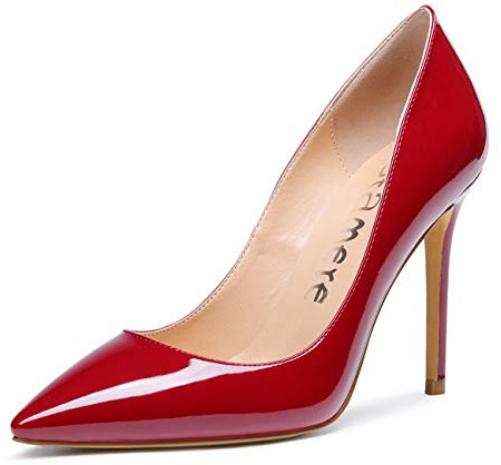 Castamere Zapatos de Tacón Mujer Tacón de Aguja 10CM Charol Borgoña Zapatos EU 38