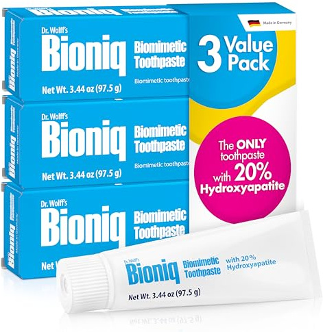 Bioniq Classic - 20% Hydroxyapatite Toothpaste, bioHAP and Fluoride Free for Daily Use, Clinically Tested - Our Expert Enamel Care, Mint Flavor - 3 x 3.44 Oz