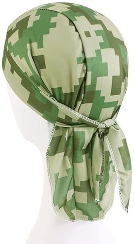 SHTGOI 2 stycken kamouflage bandana keps utomhus andas hjulmössa snabbtorkande sport huvudduk pirathatt turban skalle mössa sommar huvuddukar för löpning bergsklättring cykling 3#