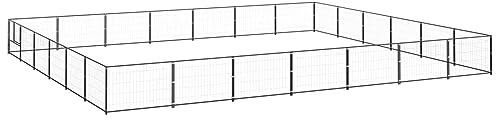 Camerina Hundezwinger Schwarz 42 m² Stahl KatzenkäFig FüR Garten KaninchenkäFig