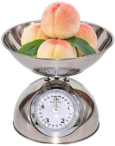 Bilancia da cucina meccanica Bilancia a piattaforma meccanica retrò da 5 kg, bilancia per alimenti in acciaio inossidabile con ciotola, str