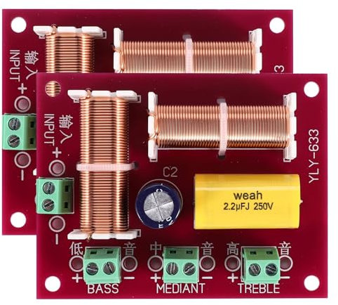 Iegefirm 2 StüCke 200W 3 Wege Audio Lautsprecher Crossover HöHen + Mittel TöNer + Bass UnabhäNgige Crossover Lautsprecher Filter Frequenz Teiler