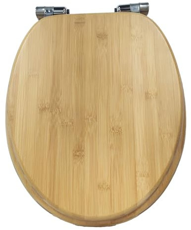 Giural WC-Sitz Mit Absenkautomatik Holz, Bambus Toilettendeckel, Klodeckel Aus Holz, Klositz Aus Bambusholz, Klobrille Mit Absenkautomatik,14.2× 16.5
