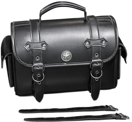 ccuzs Borse da sella in pelle per moto, borsa per il sedile posteriore della moto, borsa da sella per bagagli di grande capacità, robusta borsa per il retro della moto in pelle, perfetta per il