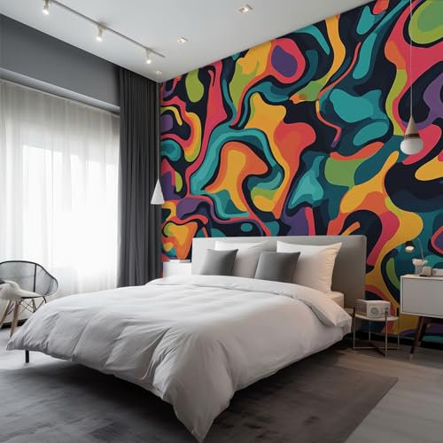 Générique Papier Peint Intissé Rétro Années 70 8 150 x 105 cm Papier Peint Panoramique Grandes poster Mural Photo pour Salon, Chambre, Décor Fond TV &WUT389