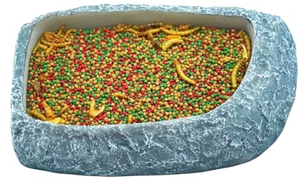 Qkbuza per acqua con drago, tartaruga, mangime per rettili, terrario, in resina, per animali domestici, per rana, granchio eremita, tartaruga, serpente, barbuto