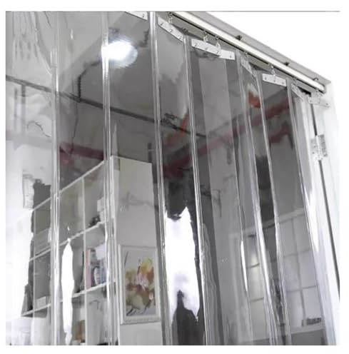 Cortina de PVC Transparente para Patio, Garaje Industrial, Lisa, Impermeable, Colgante, corredera, Plegable, Kit de Cortina de Tiras para Puerta, fácil de Instalar (120 x 280 cm)