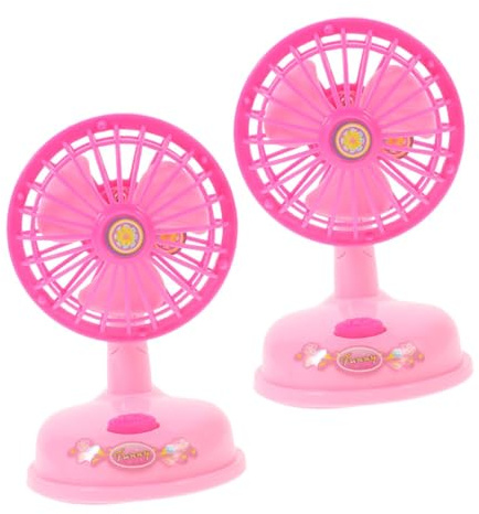 VALICLUD 2 Piezas Juguete Ventilador Eléctrico Miniatura Simulado de Electrodoméstico Infantil Material Plástico Seguro para Imaginativo y Decoración de Escena Casa