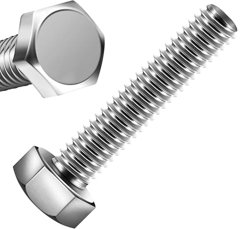 Zynthor 25Pcs M8 X 40mm Hex Bolts Hexagon Head Screws, 304 Stainless Steel, External Hex Drive, Full Thread, Bright Finish