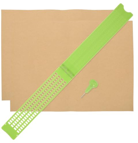 EXCEART Lavagna Braille in Plastica per Non Vedenti 27 Righe e 30 Caselle, Set Completo Penna e 2 Fogli di Esercizio, Durabilità e Flessibilità