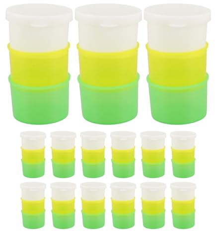 RUNROTOO 15 set medicinkoppar med lock - Stapelbara pillermuggar - Flytande medicinorganisatör för morgon- och middagsmedicinering - Återanvändbar pillerdispenser för ammande bruk
