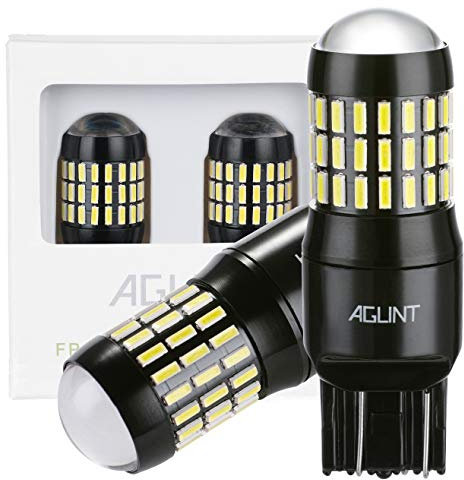 AGLINT W21W T20 LED Bulb 66SMD 992 7443 7440 12V-24V Use for Auto LED Reverse Light DRL Daytime Running Light Tail Brake Parking Turn Signal Lights White 2Pcs