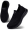 HKR Womens Trainers Slip On Walking Shoes Athletic Running Shoes Casual Lightweight Tennis Sneaker Breathable Sport Gym Fitness Shoes All Black 6 UK