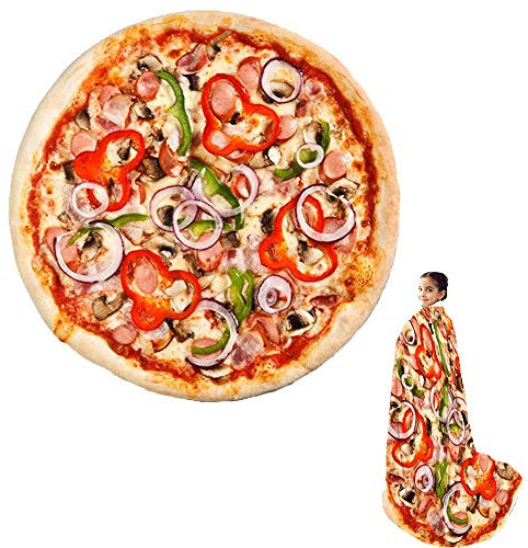 Pizza Decke Burrito Tortilla Decken Runde Essen Decke Wickeln Strand Handtuch Teppich Teppich Picknick weich für Schlafzimmer Sofa Outdoor Vier Jahreszeiten (150cm / 60in)