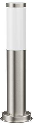 ledscom.de Borne d'éclairage PORU pour l'extérieur, IP44, 39 cm, inox, 1x E27 max. 40W
