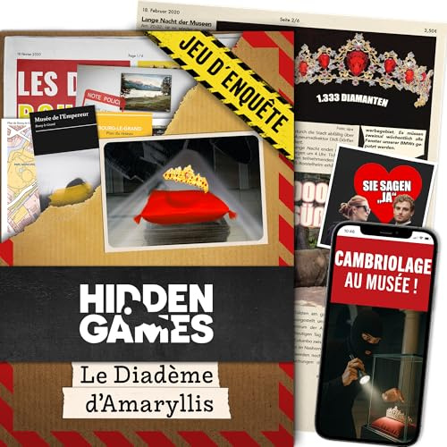 Hidden Games Dossier Criminel - Jeu de Crime, Jeu de détective, Escape Game, enquete criminelle a resoudre, enquête immersive, Jeux pour Adultes - Le Diadème d'Amaryllis