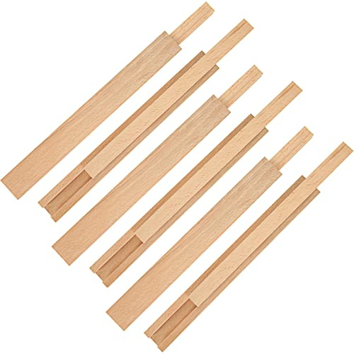 EATHEATY 6 Pcs 15.7 Inch Wooden Drawer Slides, Bottom Center Mount