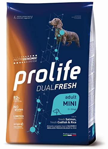 PROLIFE DUAL FRESH Vuxen KROCKETTE SALMON OCH MINI-torsk. 2 kg