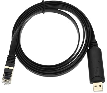 Create idea USB 2.0 to RJ45 Console Cable Serial Console Cord 1.8m RS232 Serial Adapter USB to RJ45 Serial Cable Compatible with Cisco TP-Link Ubiquiti, Black