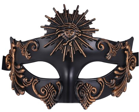 OIDEA Venetiansk mask för män, solgud: bronsmaskerad grekisk romersk halvmask ögonmask karnevalsmask kostym karneval cosplay party maskerad för män