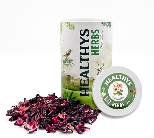 HEULAND® Healthys – Fleurs d'hibiscus 150 g – Complément alimentaire de qualité supérieure pour lapins, cochons d'Inde, hamsters, rongeurs – Nourriture adaptée à l'espèce avec de nombreuses vitamines