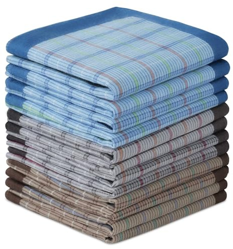 AYBUY Fazzoletto da Uomo 40 x 40 cm, 12 Pezzi di Cotone Con 3 Colori, Stoffa per Matrimonio, Business (02#Modello B)
