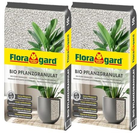 Floragard Bio Pflanzgranulat - Mineralisches Bims Drainagematerial 8-16 mm – Perfekte Drainage für Pflanzen, Kübel & Garten – Nachhaltig, CO2-freundlich, Ideal für gesunde Wurzeln - 2x10 Liter