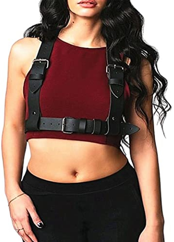 Jorzer Punk Leather Harness Body Chest Caged Waist Belt Adjustable Body Straps Suspenders Belt for Women Accessories