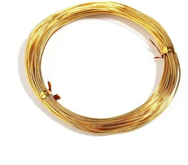VONCYKI Fil métallique en acier inoxydable 0,6/0,8/1,0/1,2/1,5/2 mm pour la fabrication de bijoux et accessoires (doré 01, 0,8 mm x 10 m)