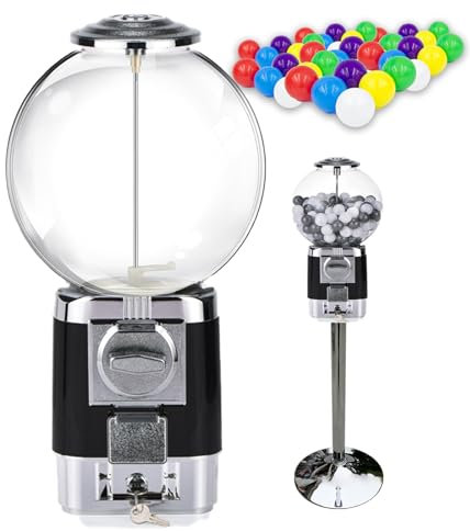 Distributore automatico/Distributore automatico di monete per caramelle gommose, con supporto in metallo e 20 gusci di palline colorate, distributore automatico di capsule giocattolo, contenere 3,2