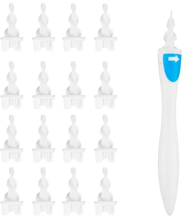 Ohrenschmalz Entferner, Ohrenreiniger Spirale,Sicheres und Weiches 360 Grad Spirale Silikon Ear Cleaning Kit Mit 16 Sicheres Ersatzköpfen,Verbesserte Version für Erwachsene und Kinder