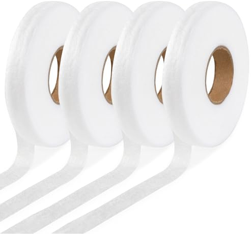 CFifHtOL Nastro con orlo termoadesivo, resistente ai lavaggi, confezione da 4 pezzi, per pantaloni, tende e vestiti, autoadesivo, lavabile e aderente, ideale per cuciture, orli e riparazioni fai da te