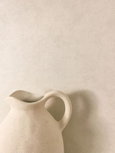 Newroom Carta da Parati Beige Tessuto Non Tessuto Effetto Lino - Moderna Tinta Unita Struttura Tessile per Soggiorno Camera da Letto