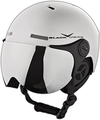 Black Crevice skidhjälm Saalbach I skidhjälm med visir i pilotstil I skidhjälm män och kvinnor inkl. skidhjälm ersättningsvisir I unisex snowboardhjälm I justerbar storlek