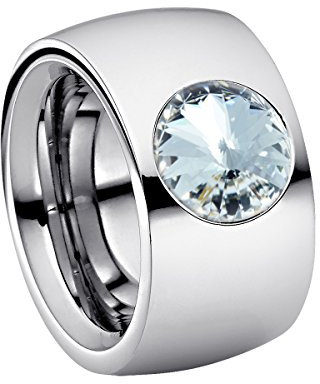 Heideman Damen-Ring coma 14 poliert Gr.60 kristalle crystal 10mm Ringe mit Stein Zirkonia Edelstein Edelstahl Größe 60 (19.1) hr9100-3-1-60
